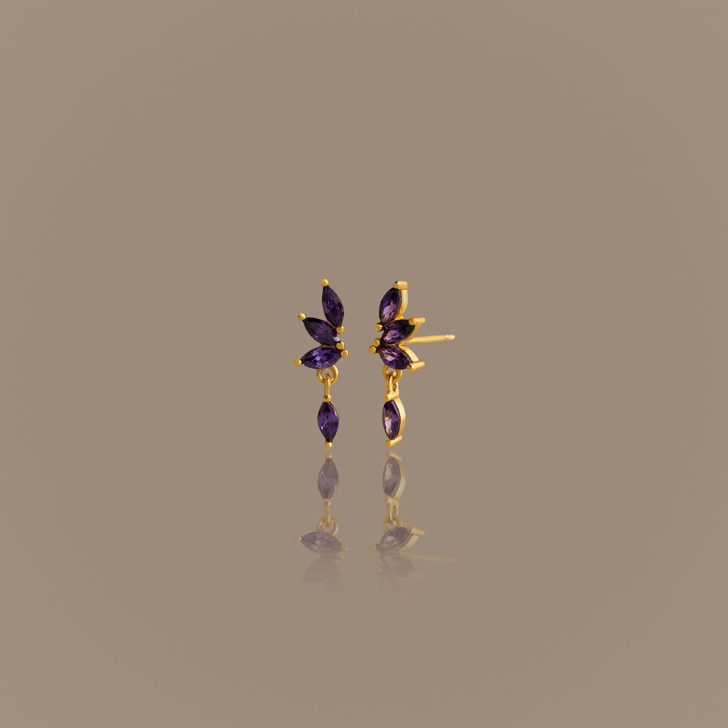 Amethyst Marquise Drop Studs