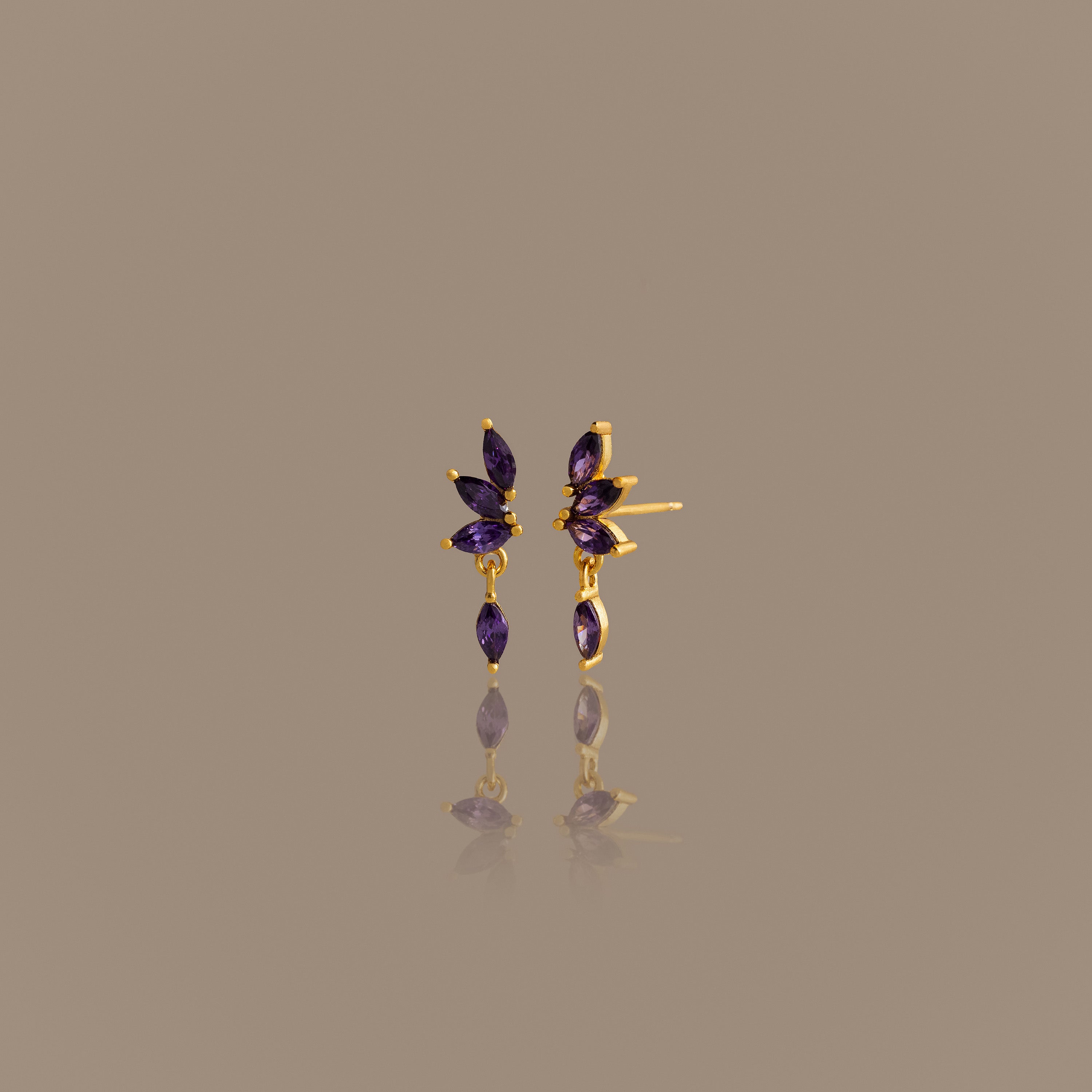 Amethyst Marquise Drop Studs