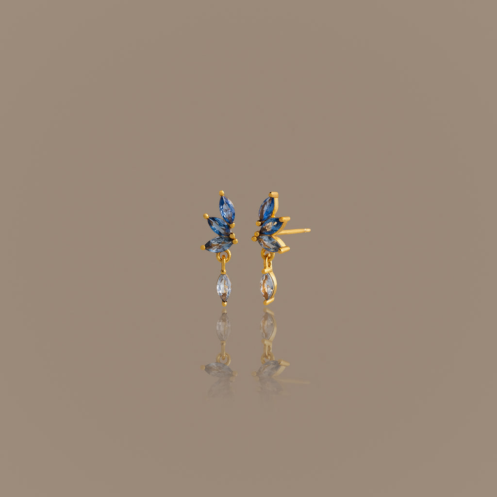 Aquamarine Marquise Drop Studs