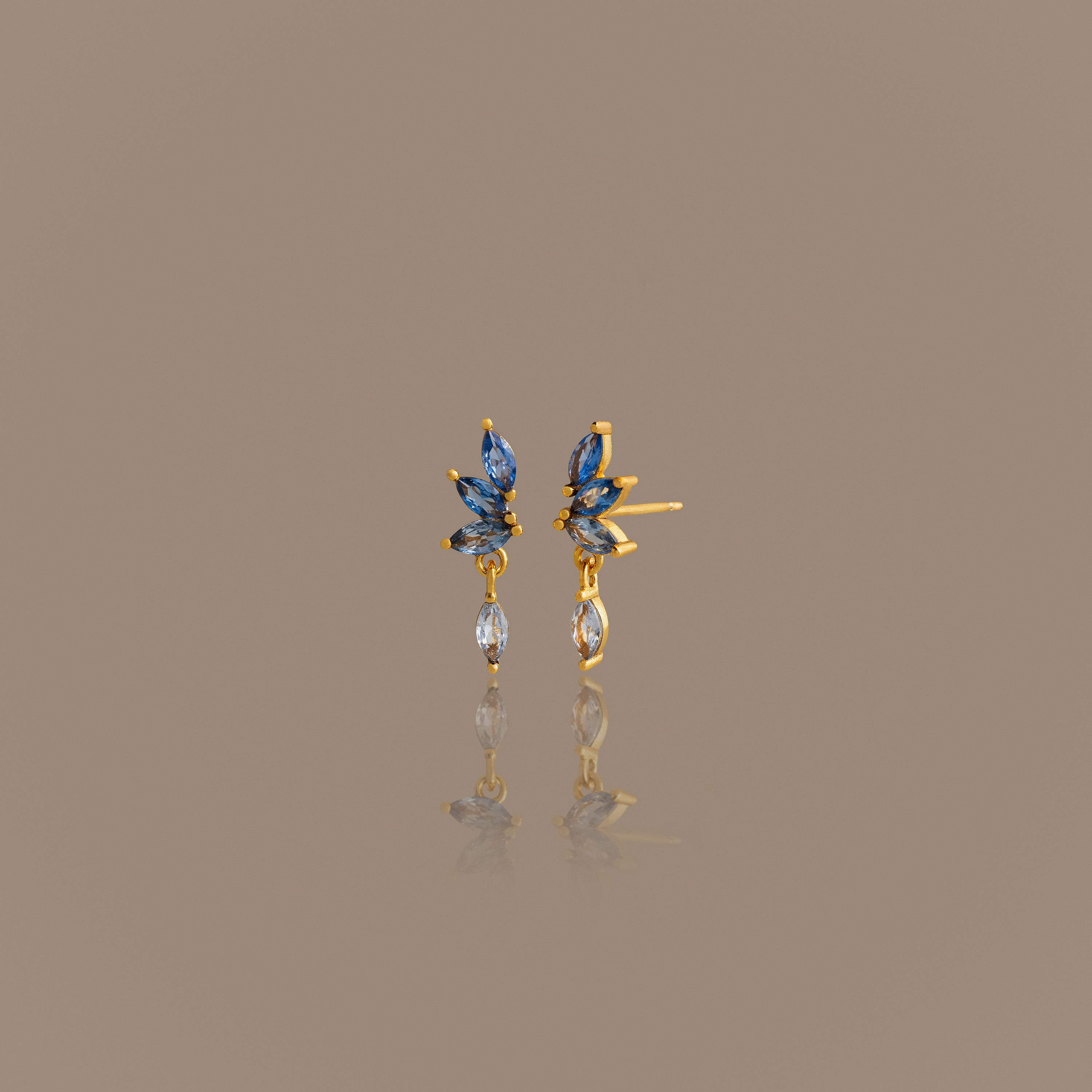 Aquamarine Marquise Drop Studs