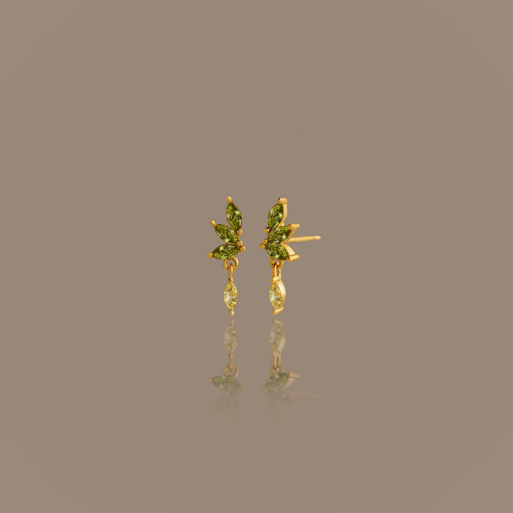 Peridot Marquise Drop Studs