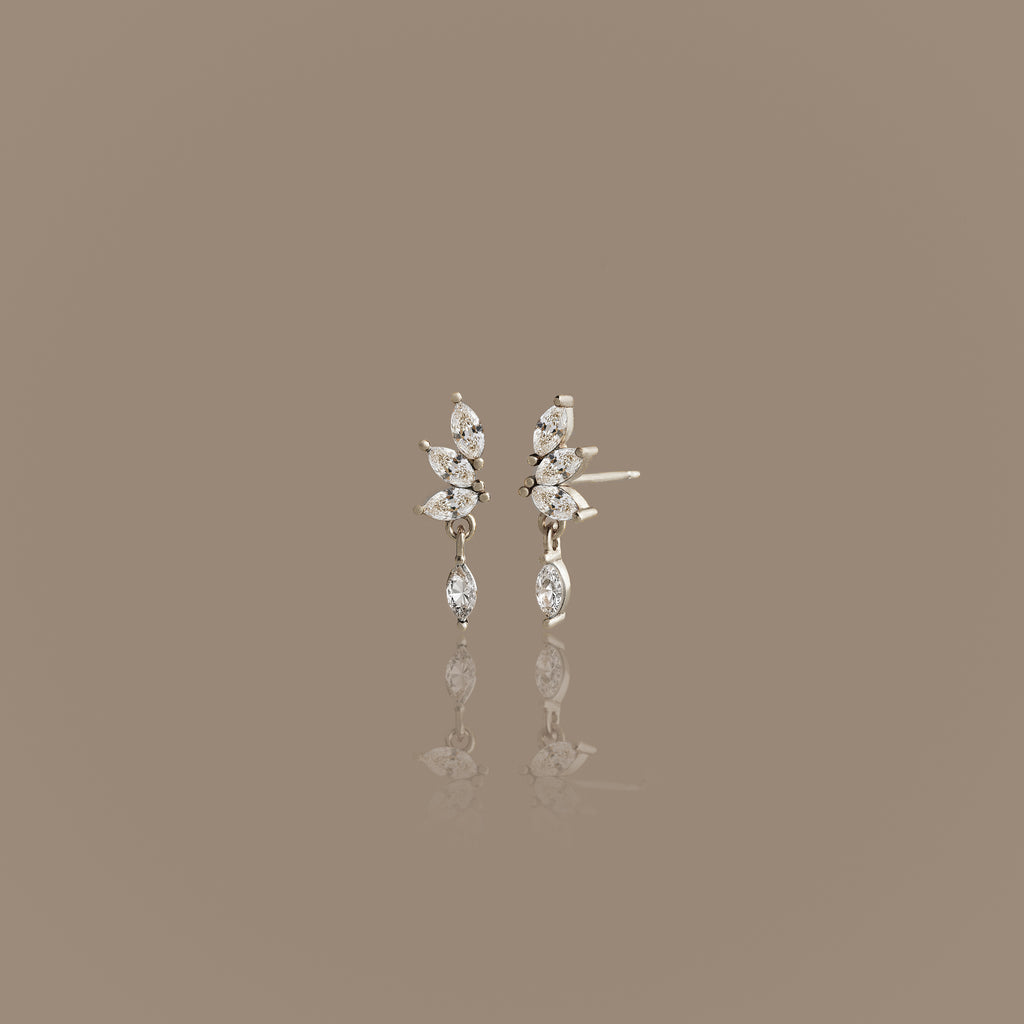 Diamond Marquise Drop Studs
