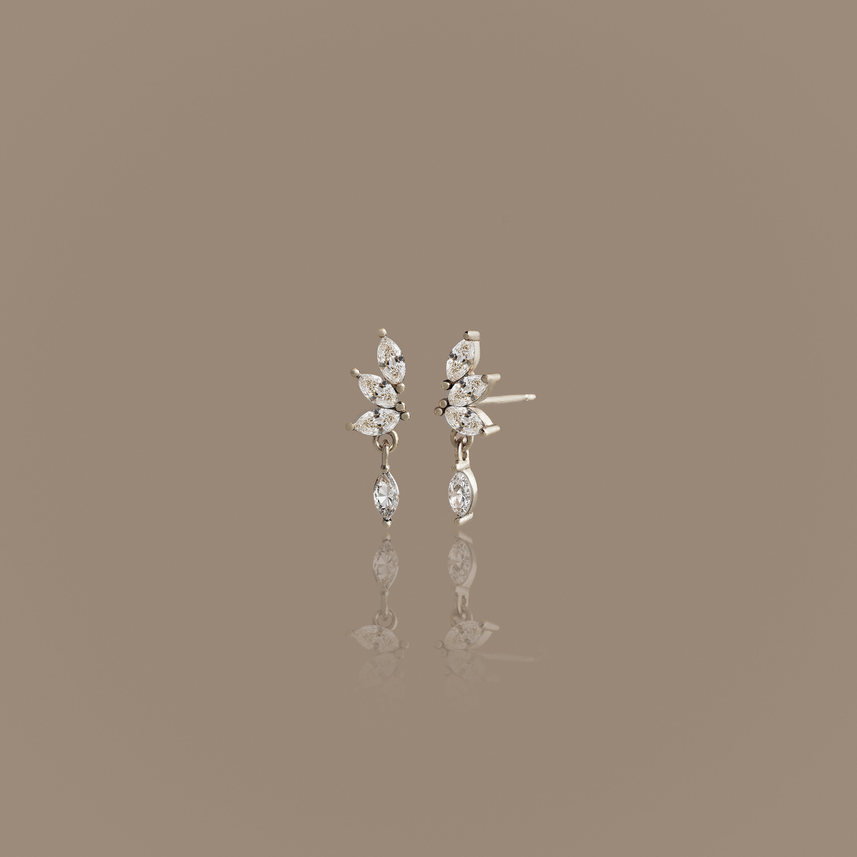 Diamond Marquise Drop Studs