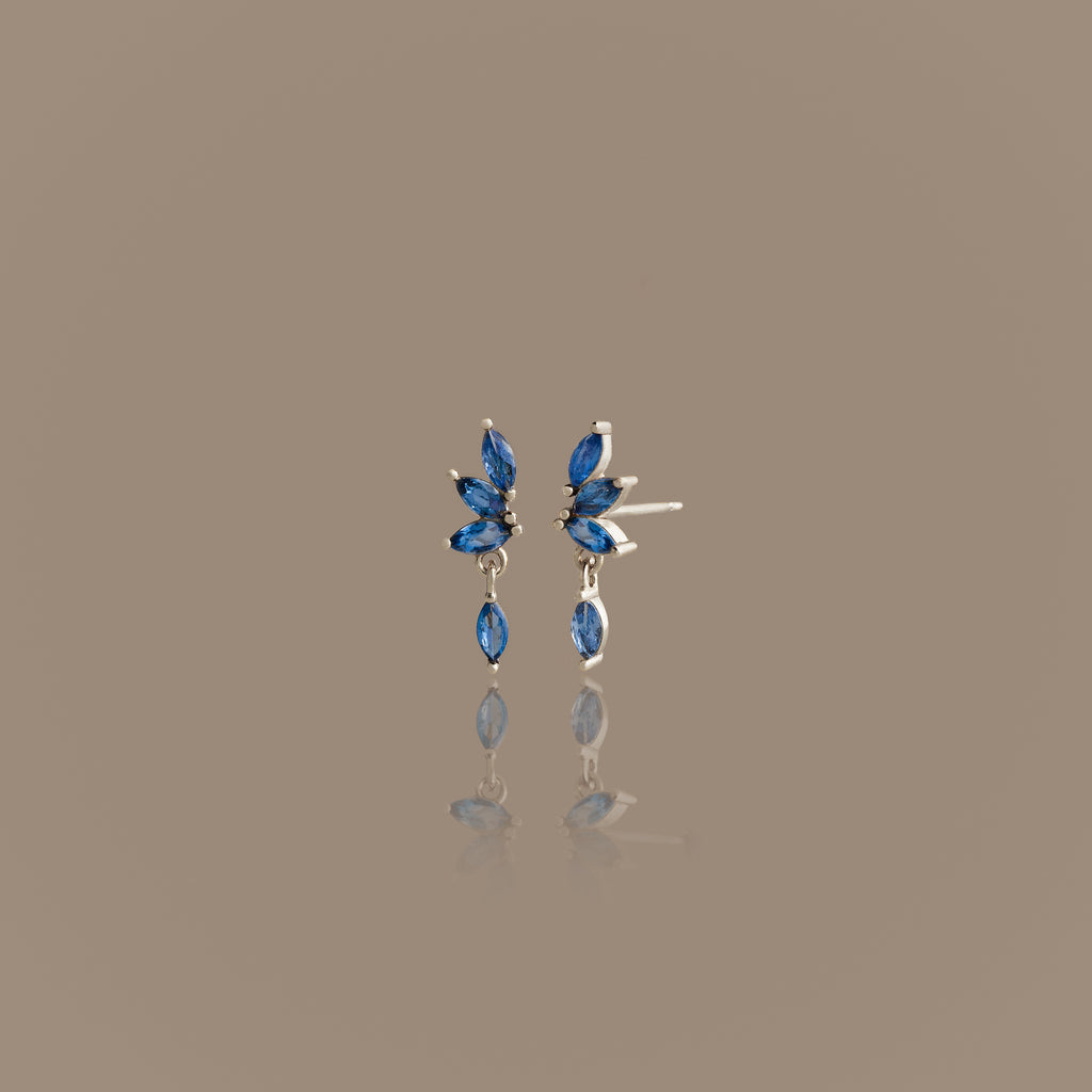 Blue Zircon Marquise Drop Studs