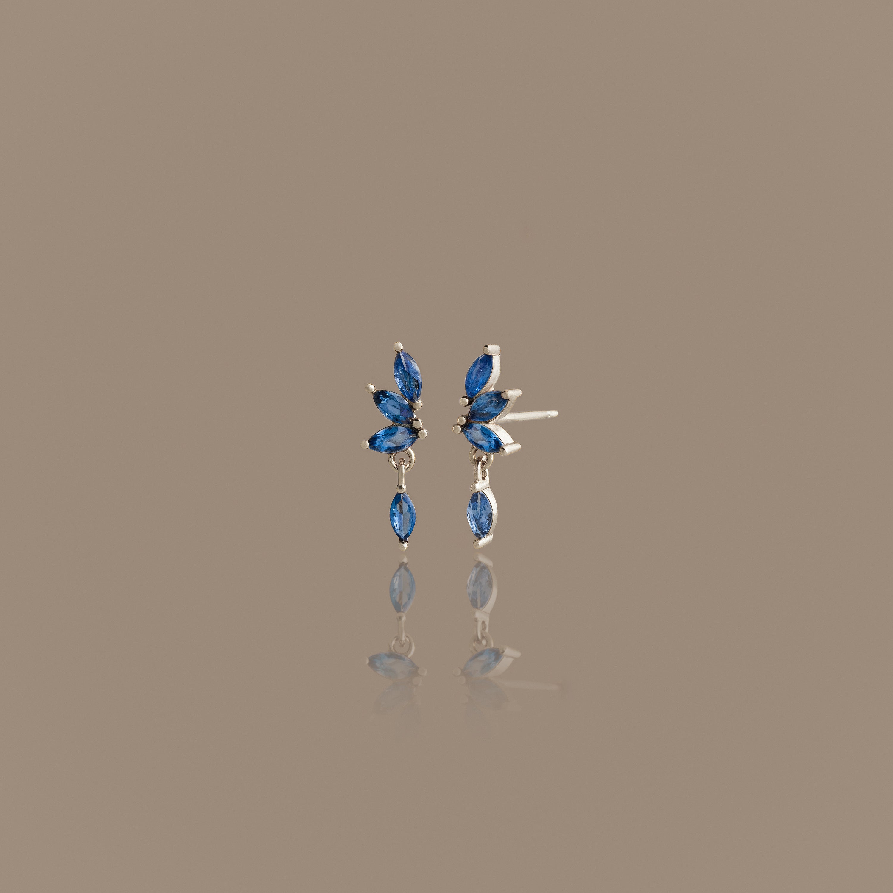 Blue Zircon Marquise Drop Studs