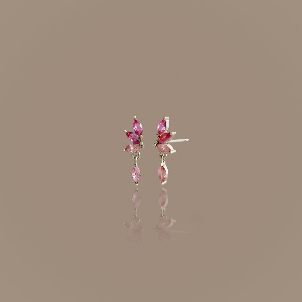 Pink Tourmaline Marquise Drop Studs