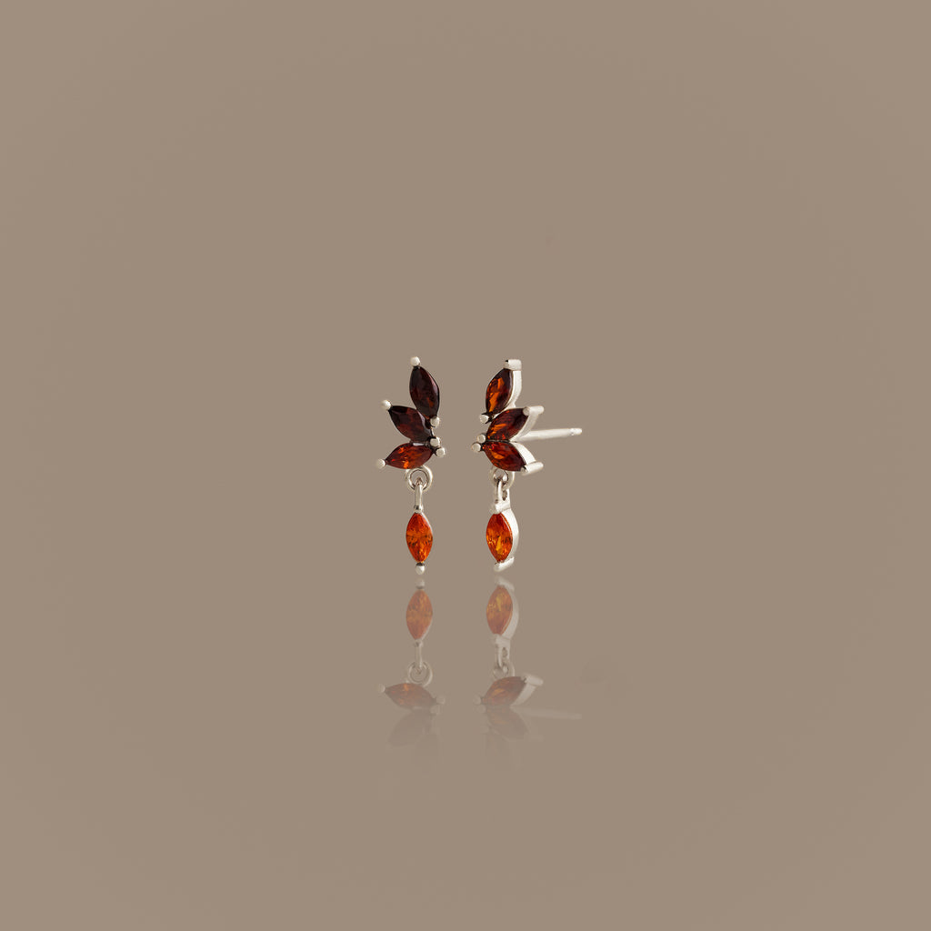 Garnet Marquise Drop Studs