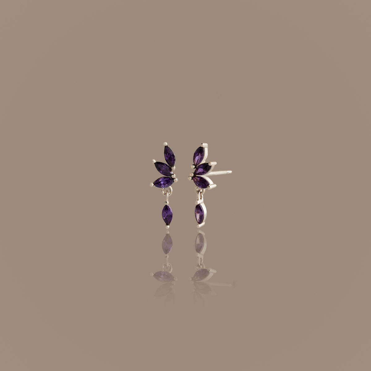 Amethyst Marquise Drop Studs