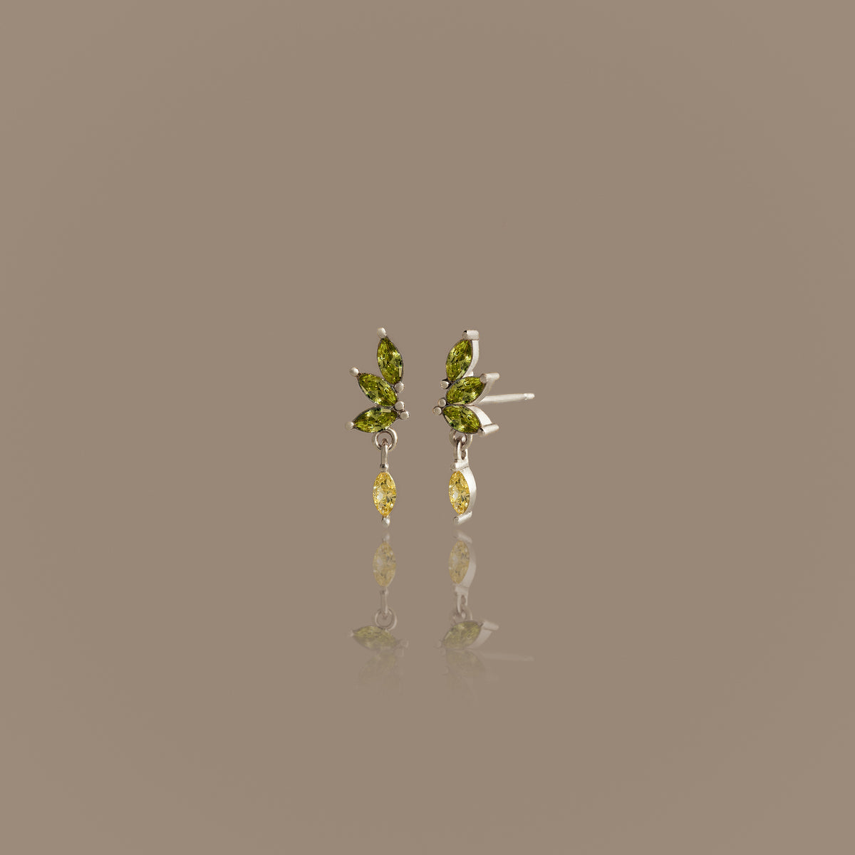 Peridot Marquise Drop Studs