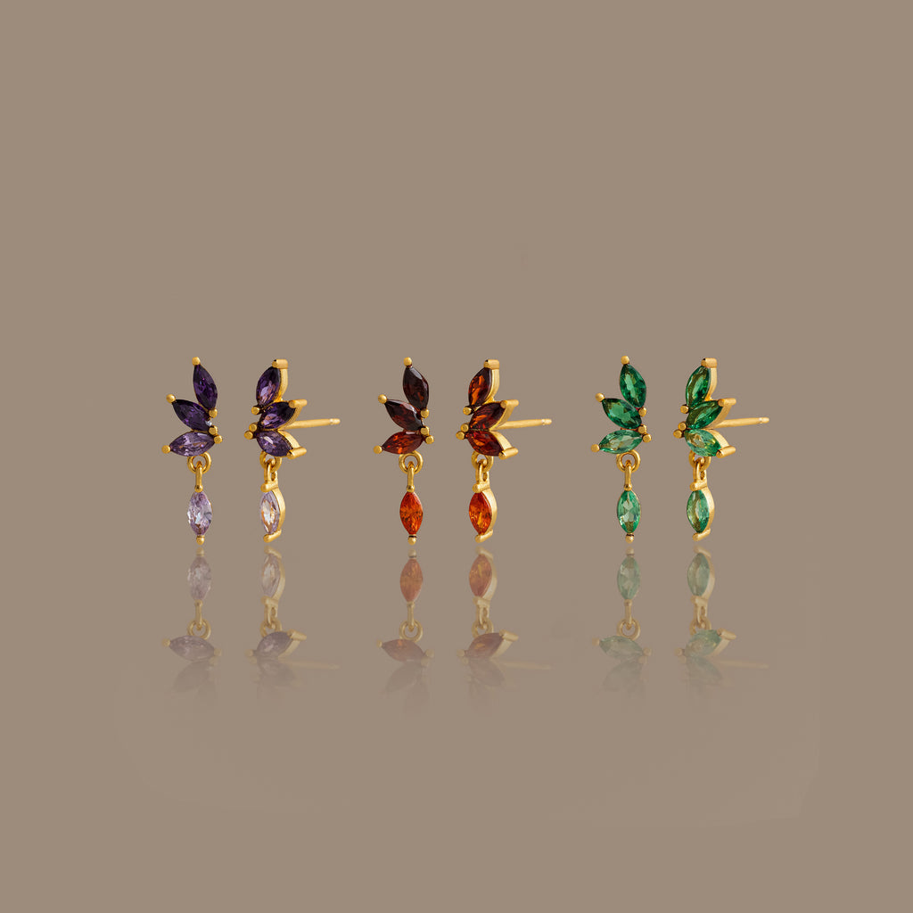 Birthstone Marquise Drop Studs