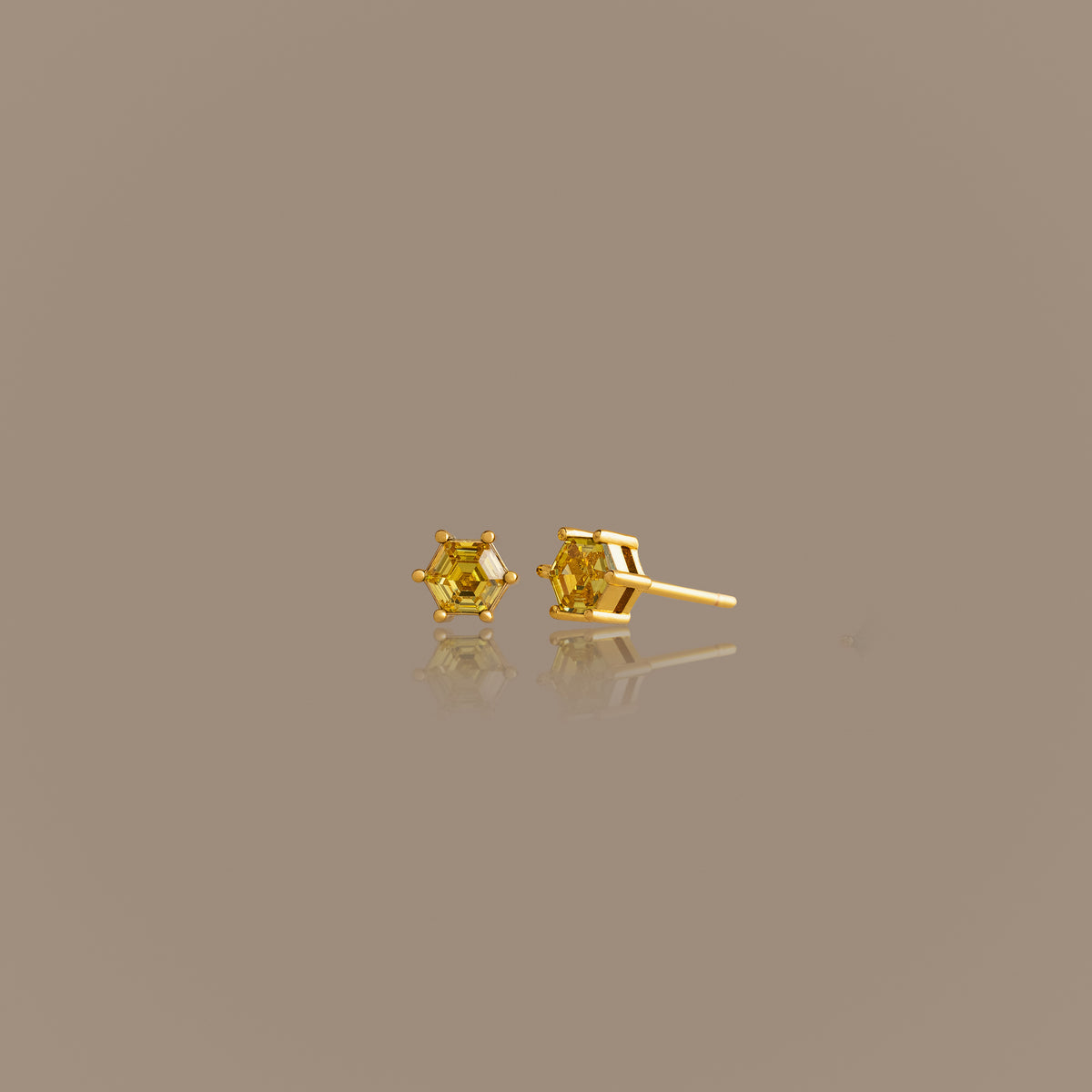 Hexagon Topaz Studs