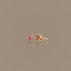 Hexagon Pink Tourmaline Studs