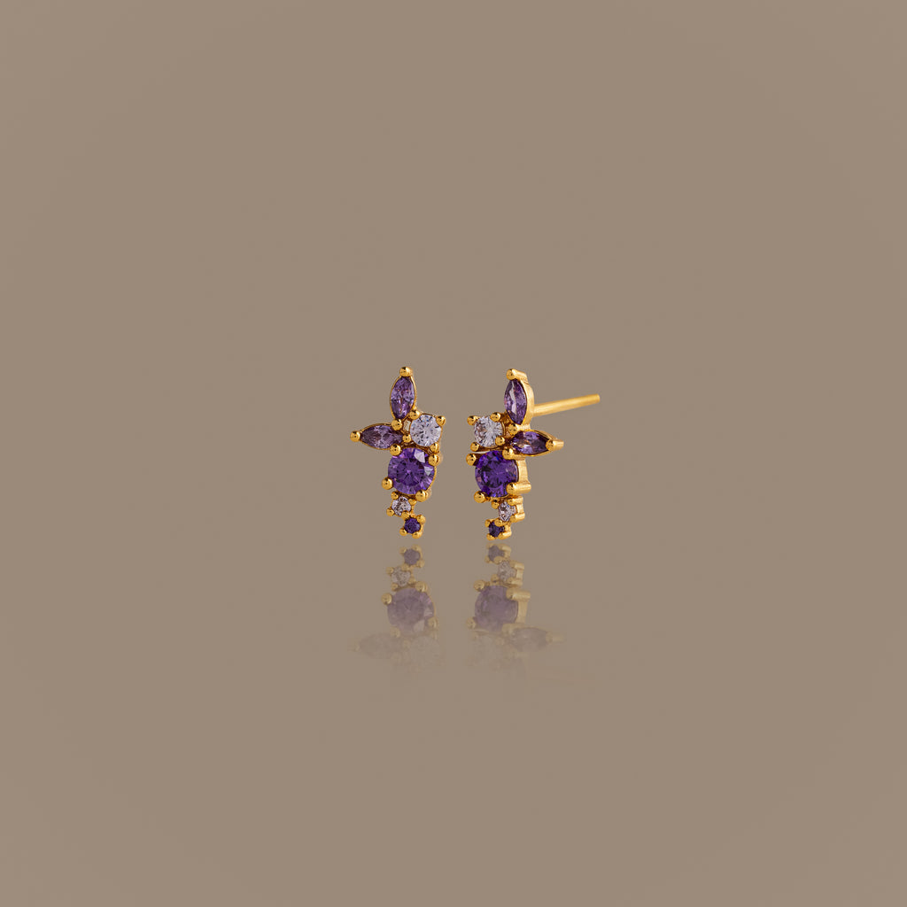 Ombre Cluster Alexandrite Studs