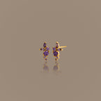 Ombre Cluster Amethyst Studs