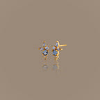 Ombre Cluster Aquamarine Studs