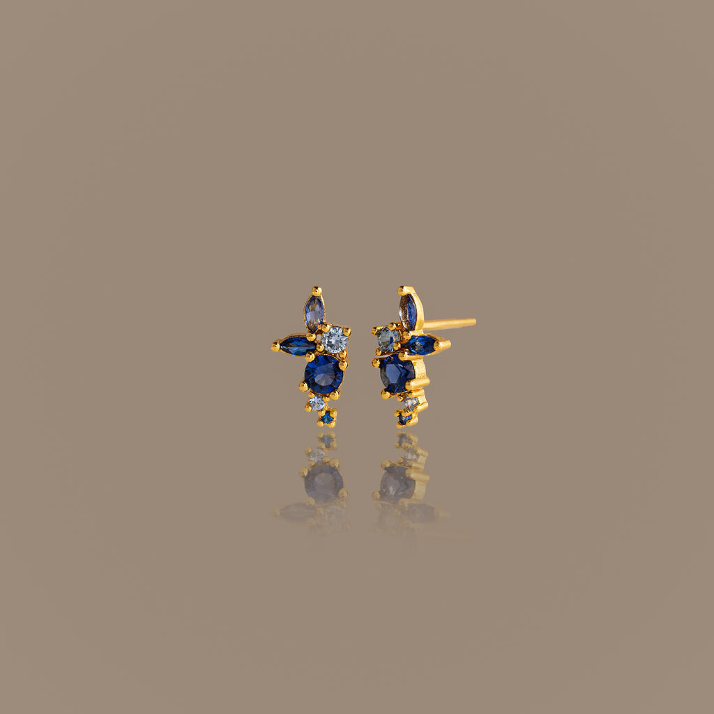 Ombre Cluster Sapphire Studs