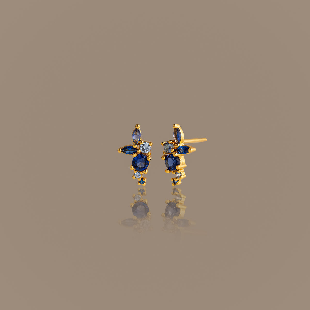 Ombre Cluster Sapphire Studs