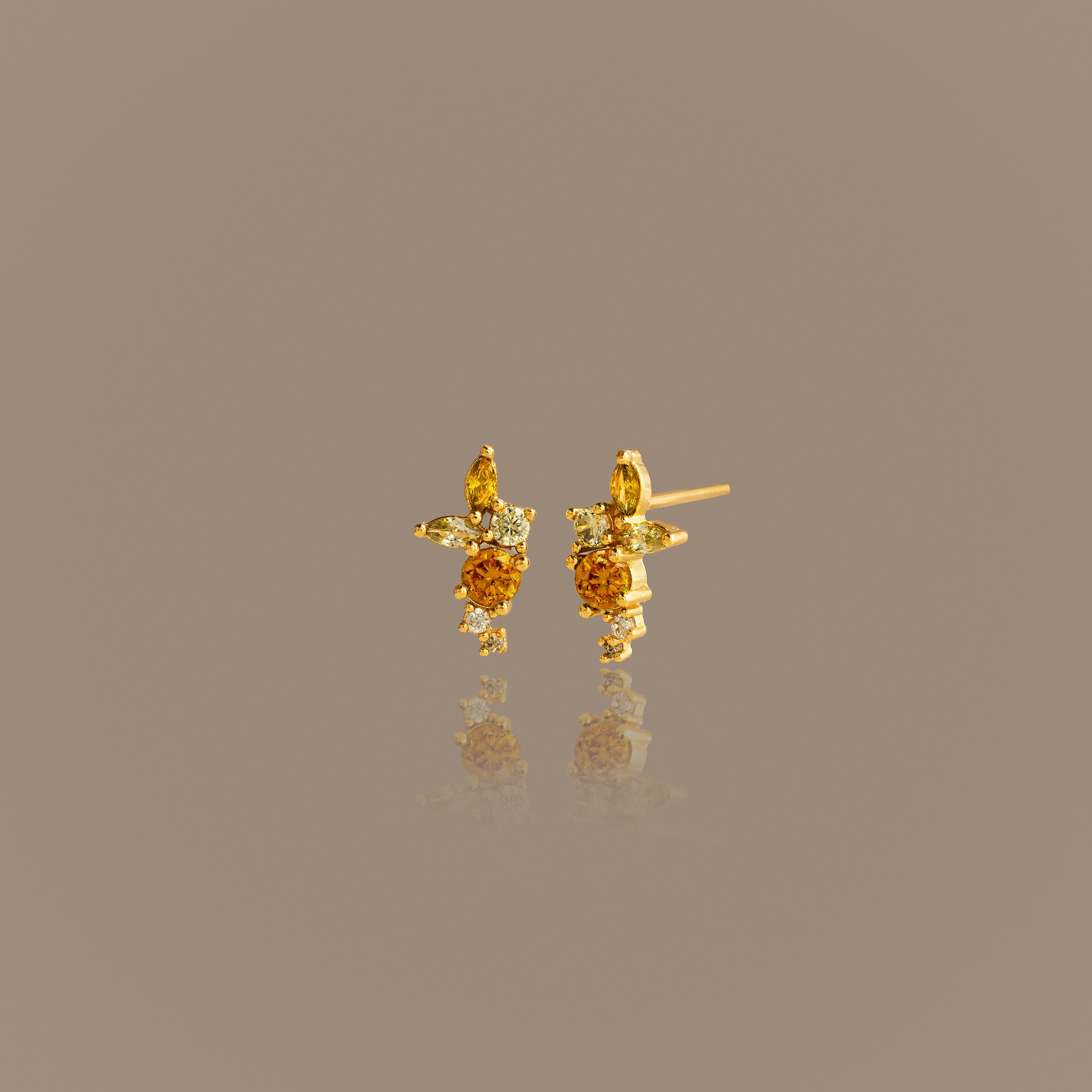 Ombre Cluster Topaz Studs