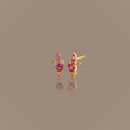 Ombre Cluster Pink Tourmaline Studs