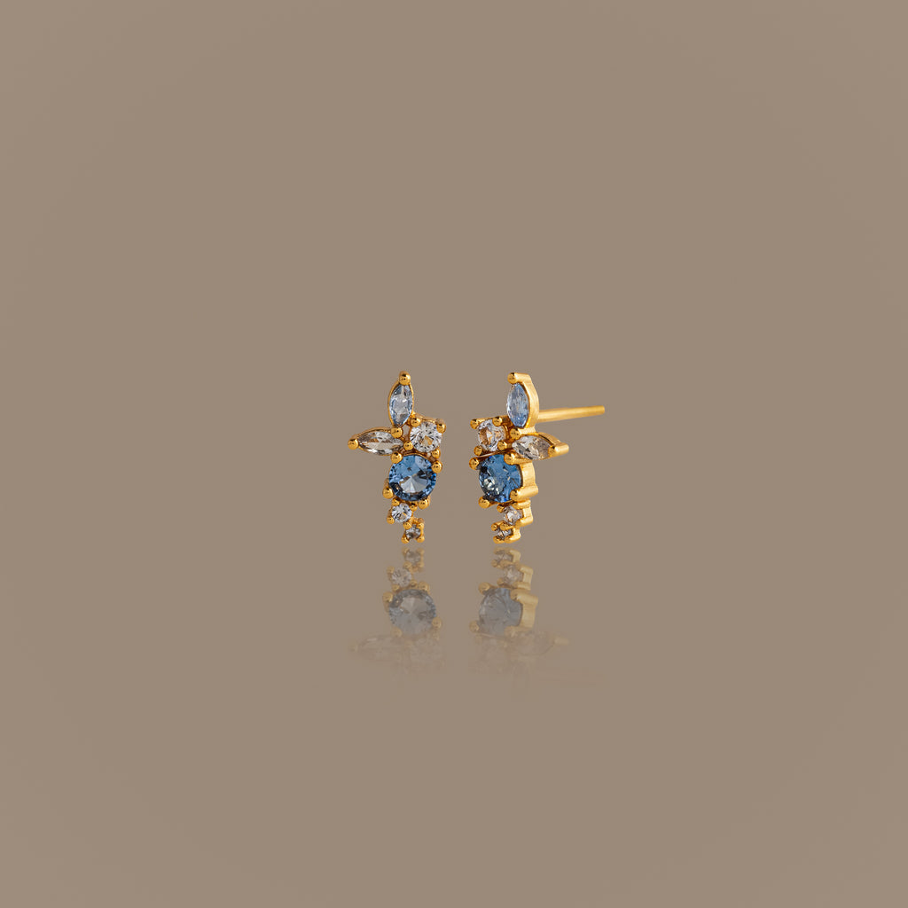 Ombre Cluster Blue Zircon Studs