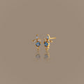 Ombre Cluster Blue Zircon Studs