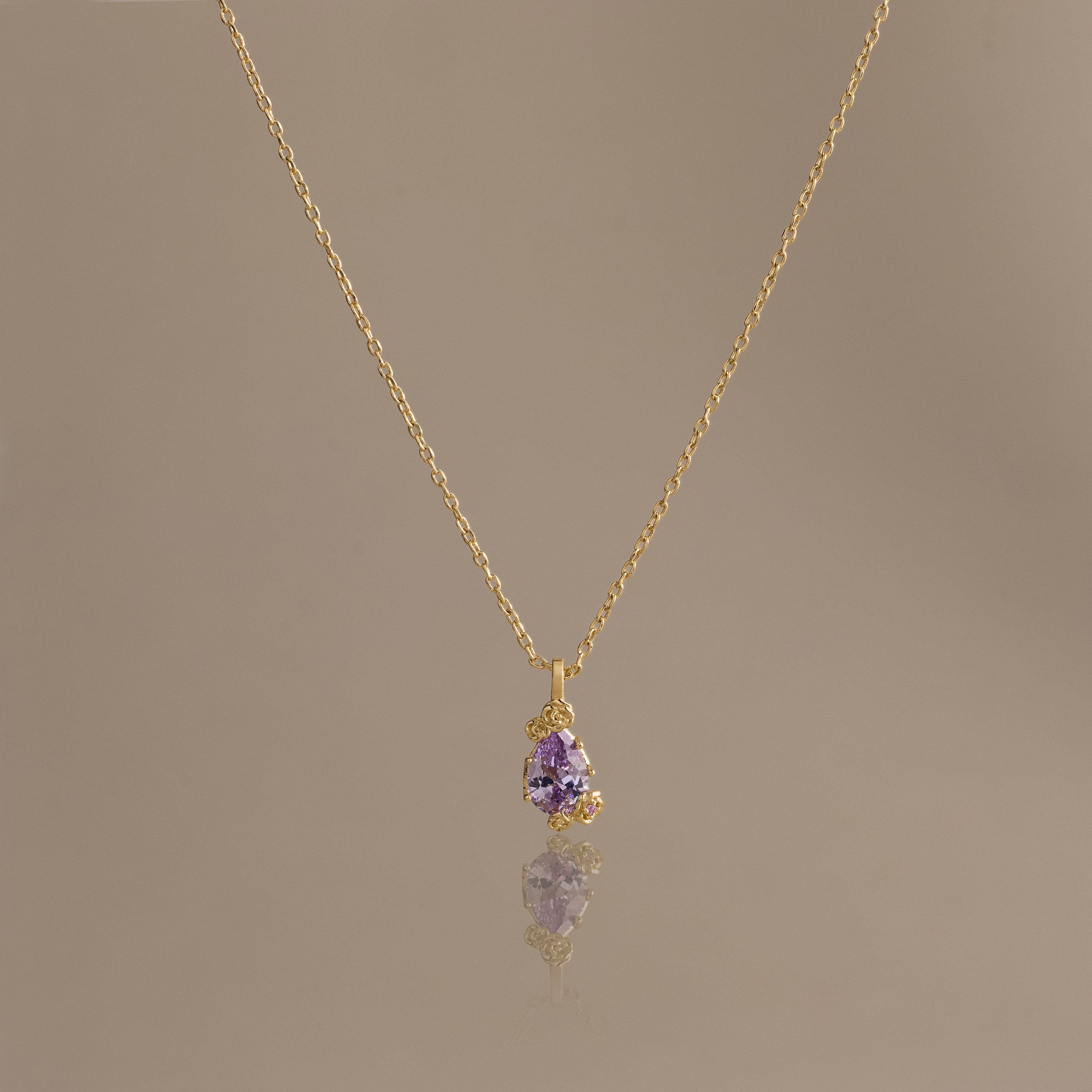 Alexandrite Blossom Charm Necklace