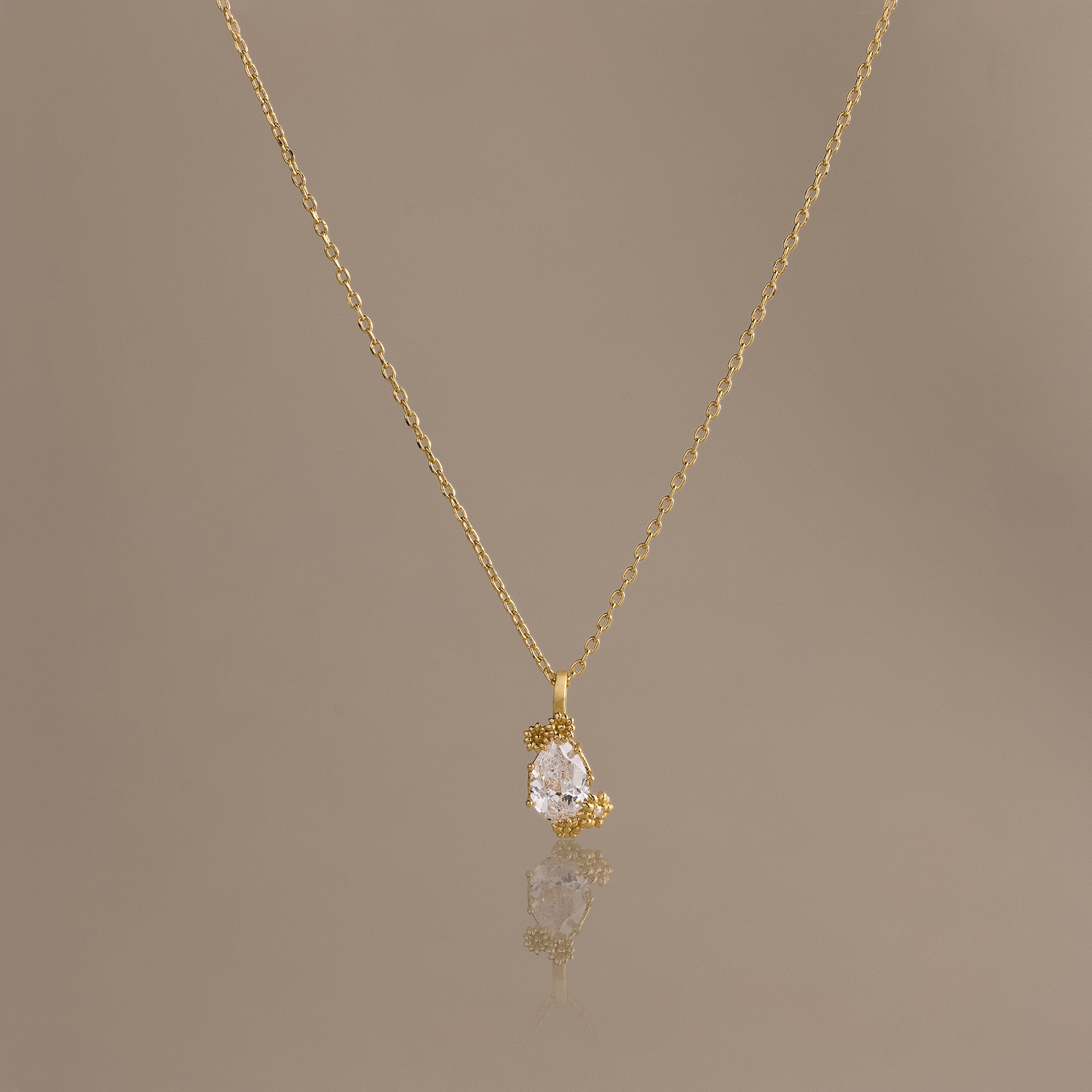 Diamond Blossom Charm Necklace