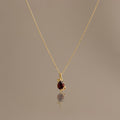 Garnet Blossom Charm Necklace