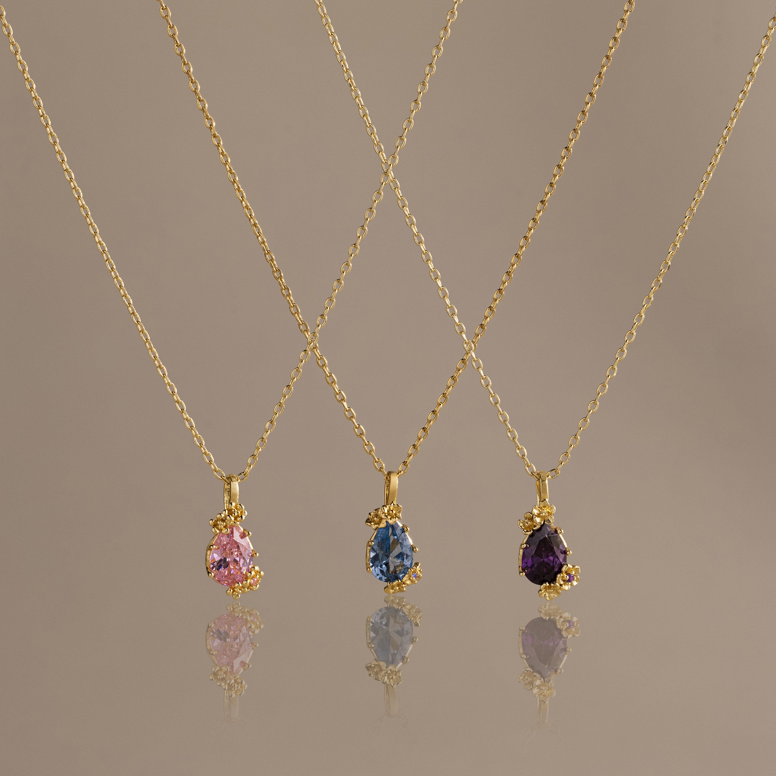 Birthstone Blossom Charm Necklace