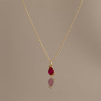 Ruby Blossom Charm Necklace
