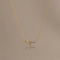 Mixed Metal Aquamarine Flower Necklace