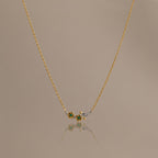 Mixed Metal Emerald Flower Necklace