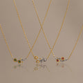Mixed Metal Birthstone Flower Necklace