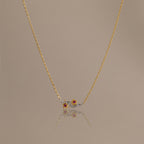 Mixed Metal Ruby Flower Necklace