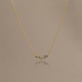 Mixed Metal Blue Zircon Flower Necklace