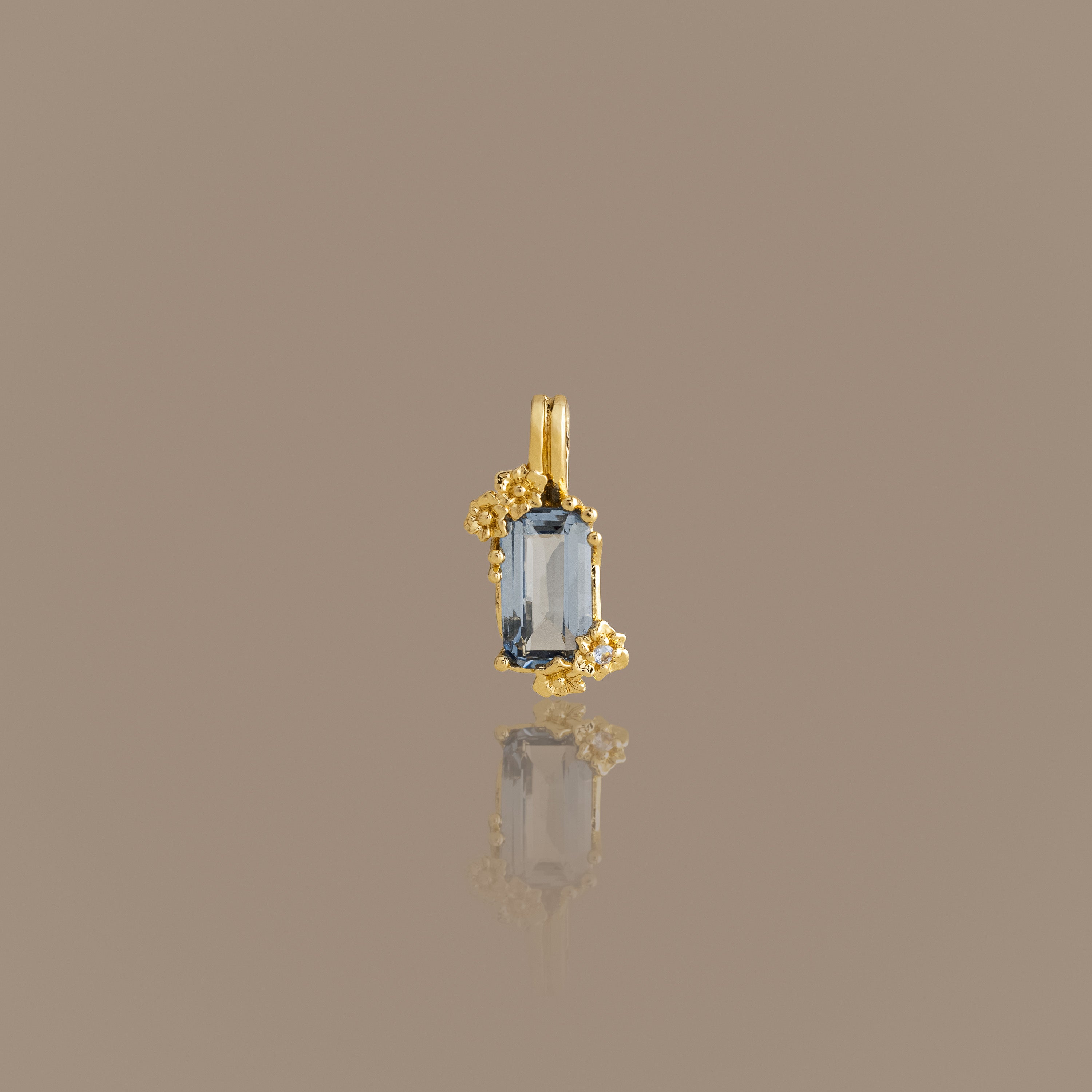 Floral Aquamarine Charm