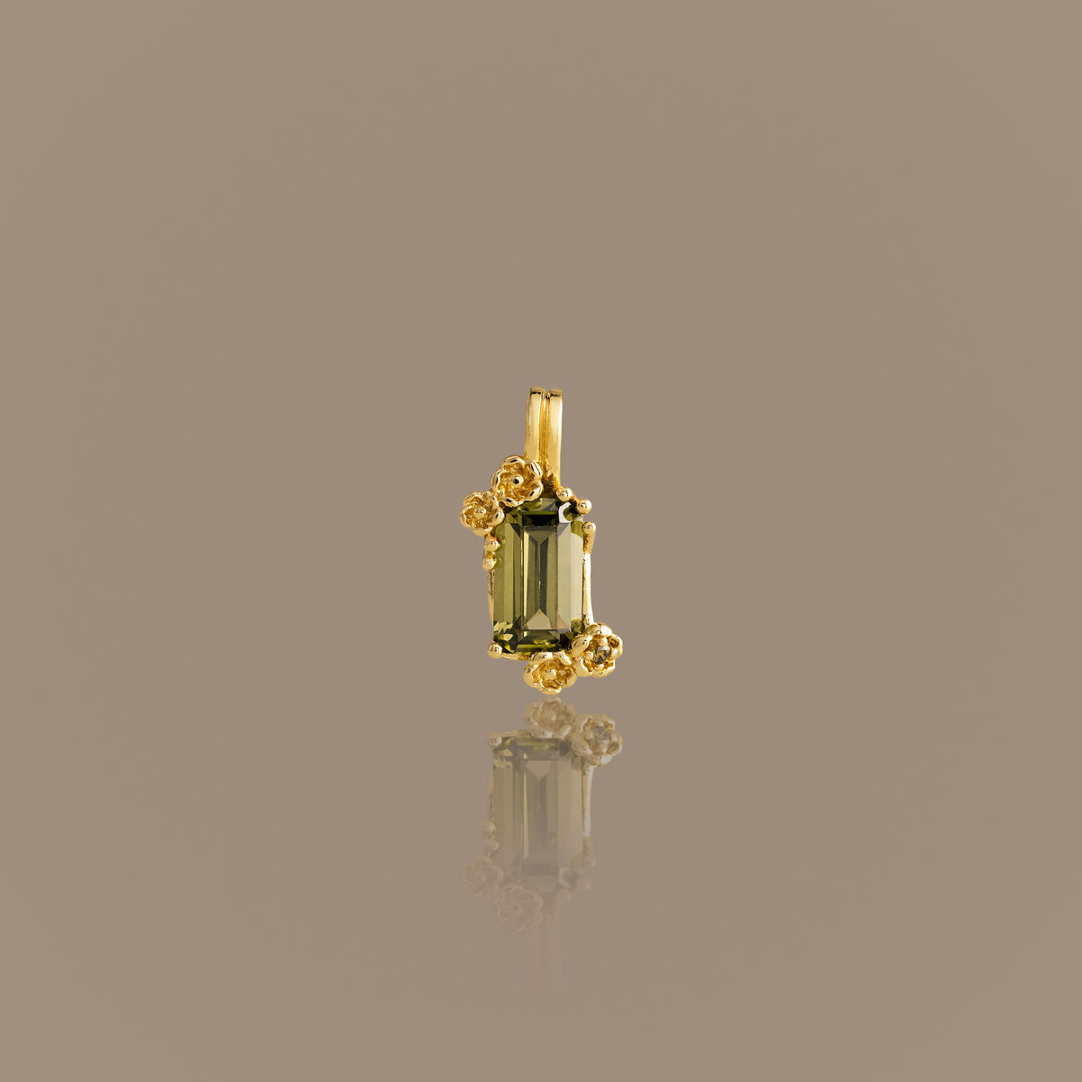 Floral Peridot Charm