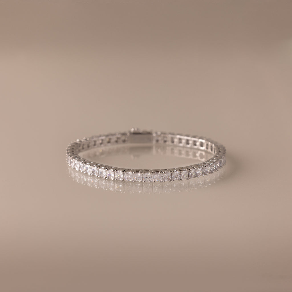 Princess Diamond Tennis Bracelet in Silver