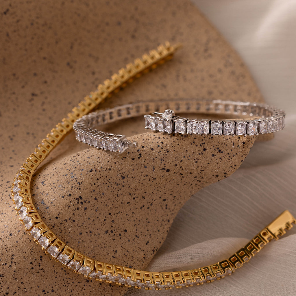 Princess Diamond Tennis Bracelet in Silver