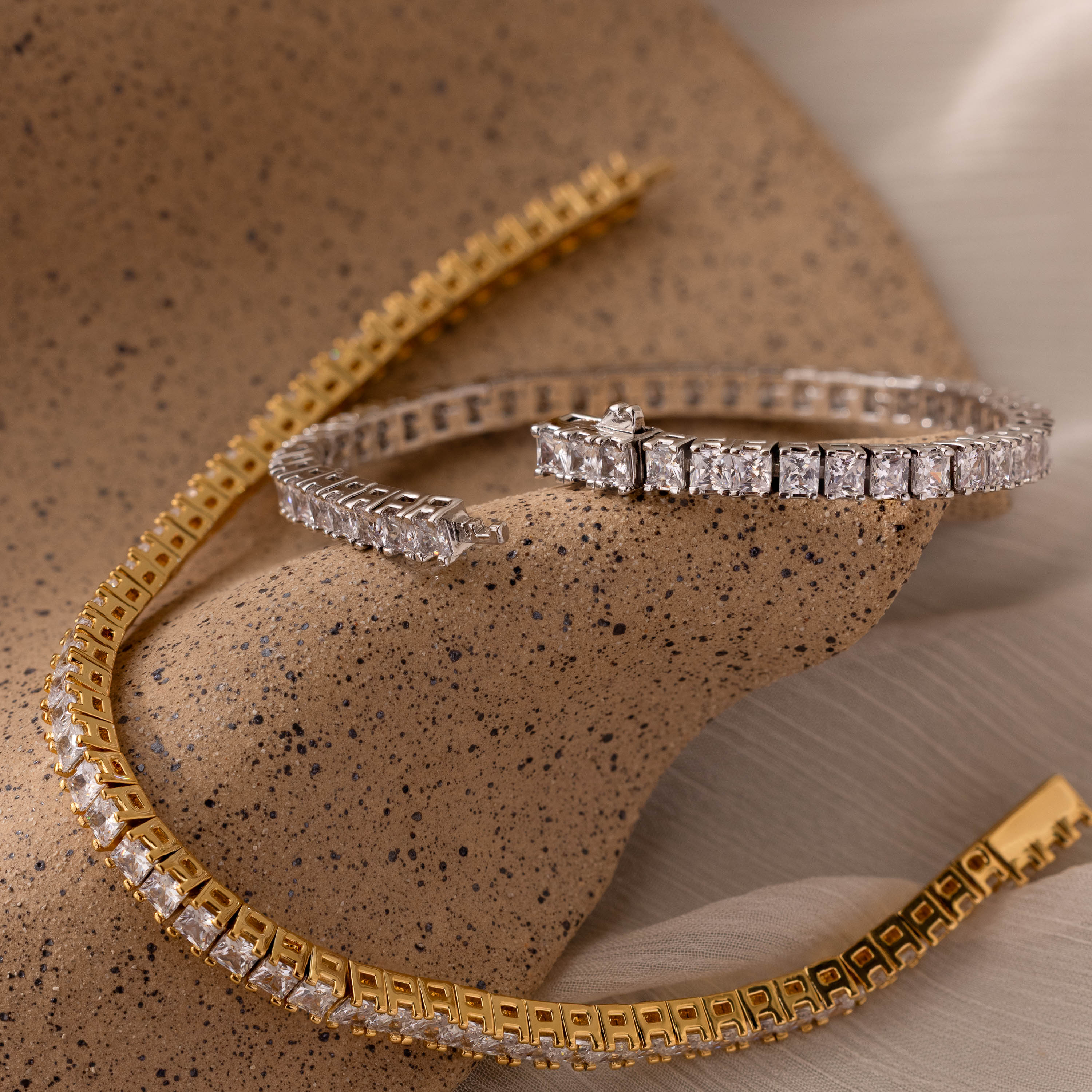 Princess Diamond Tennis Bracelet in Silver