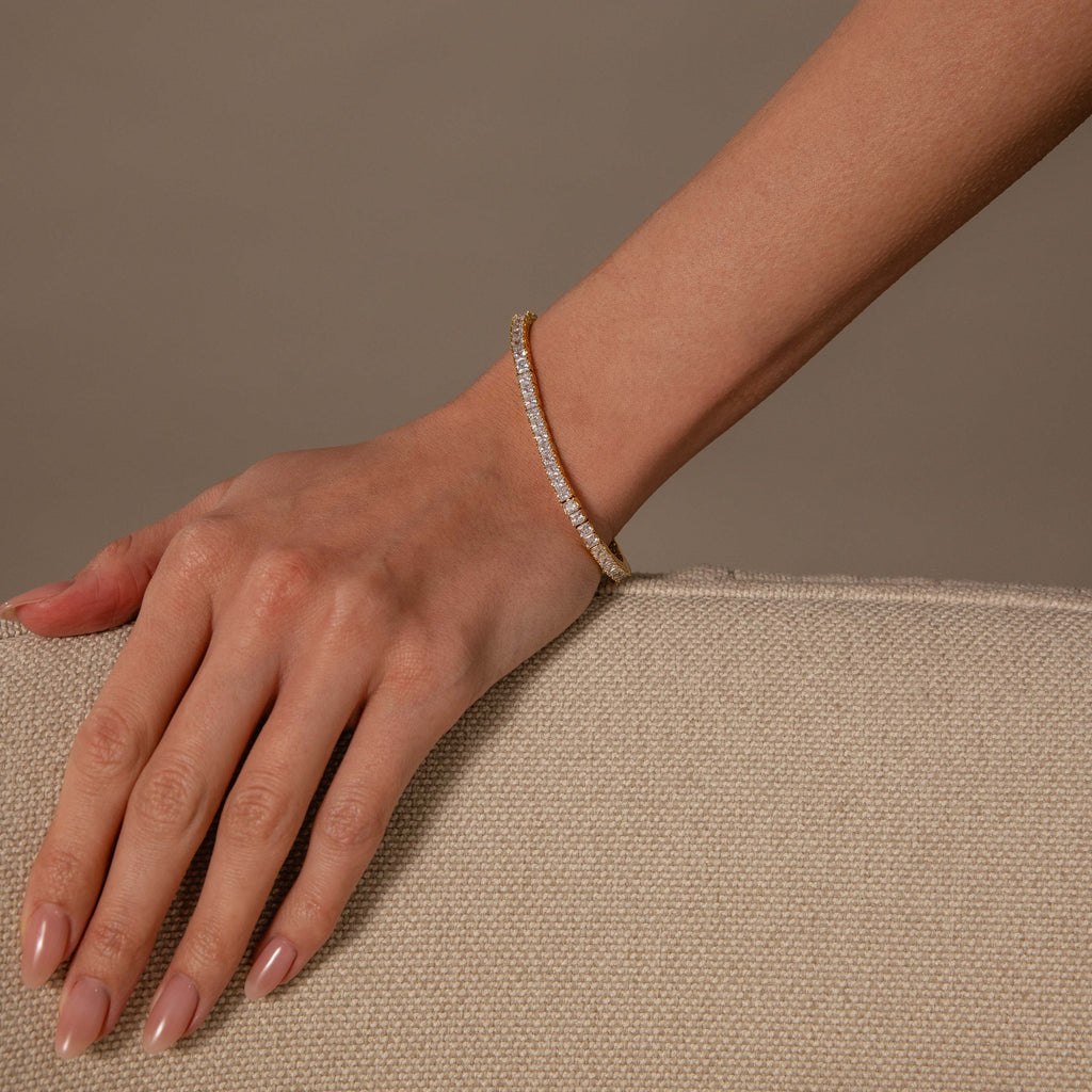 Princess Diamond Tennis Bracelet in 18K Gold
