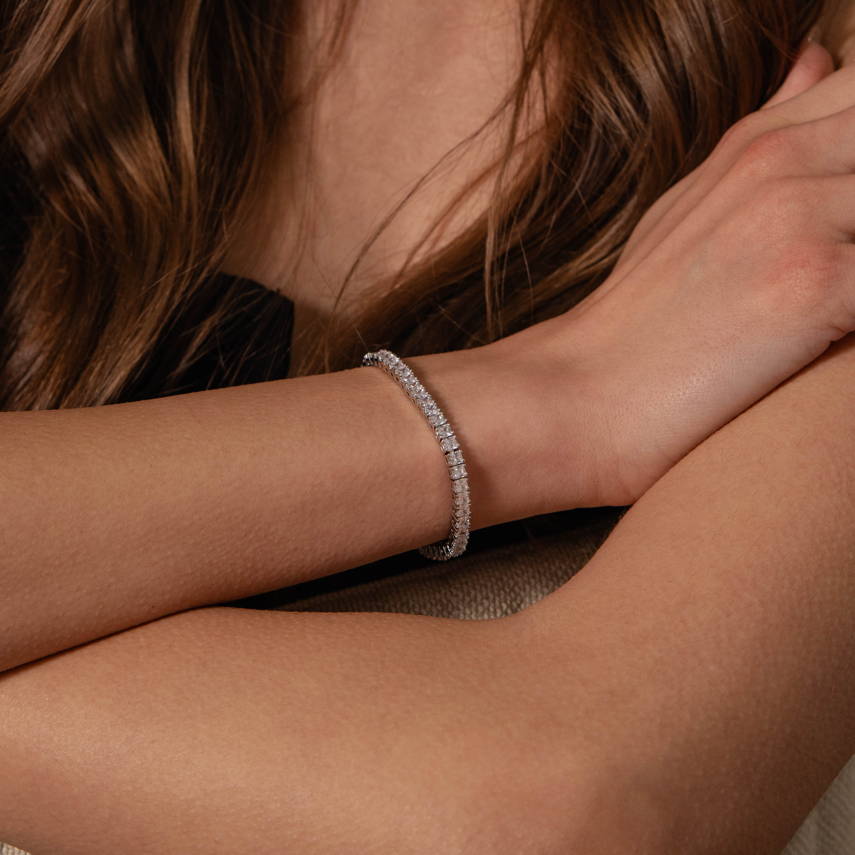 Princess Diamond Tennis Bracelet in Silver