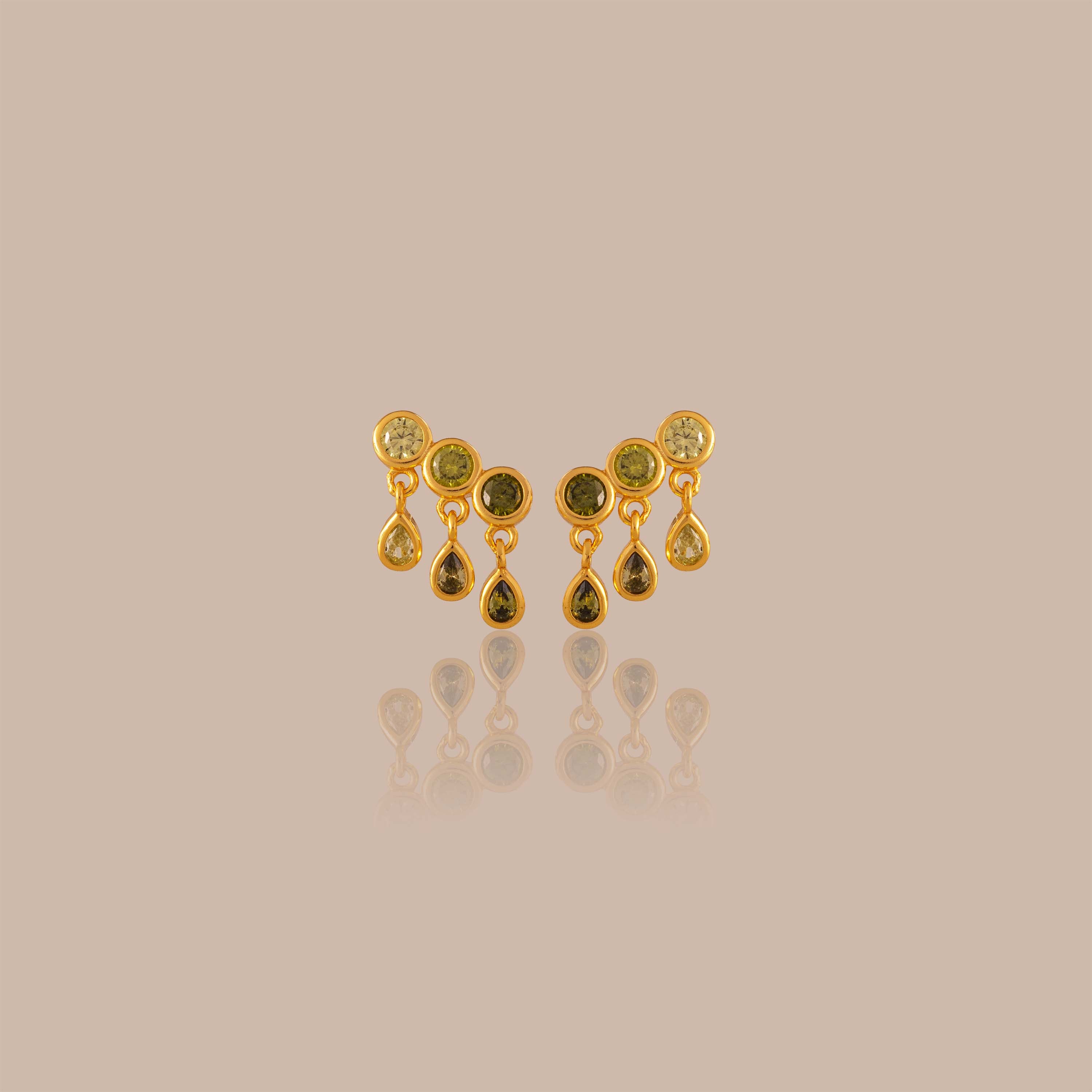 Peridot Raindrop Studs