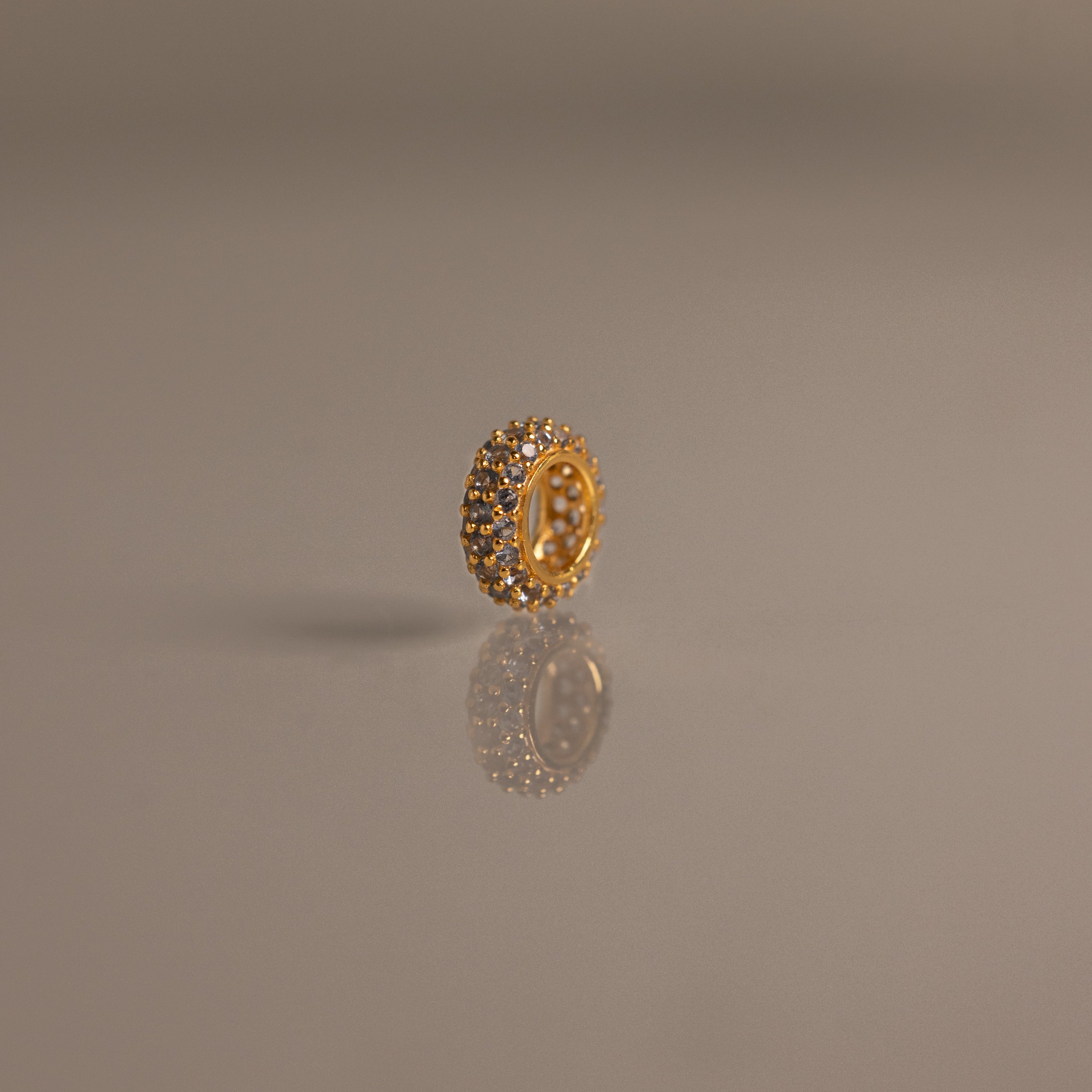 Pave Aquamarine Charm Spacer