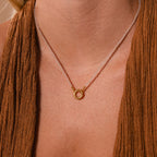 Crystal Beaded Charm Necklace in 18K Gold