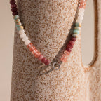 Ember Beaded Charm Necklace in Silver