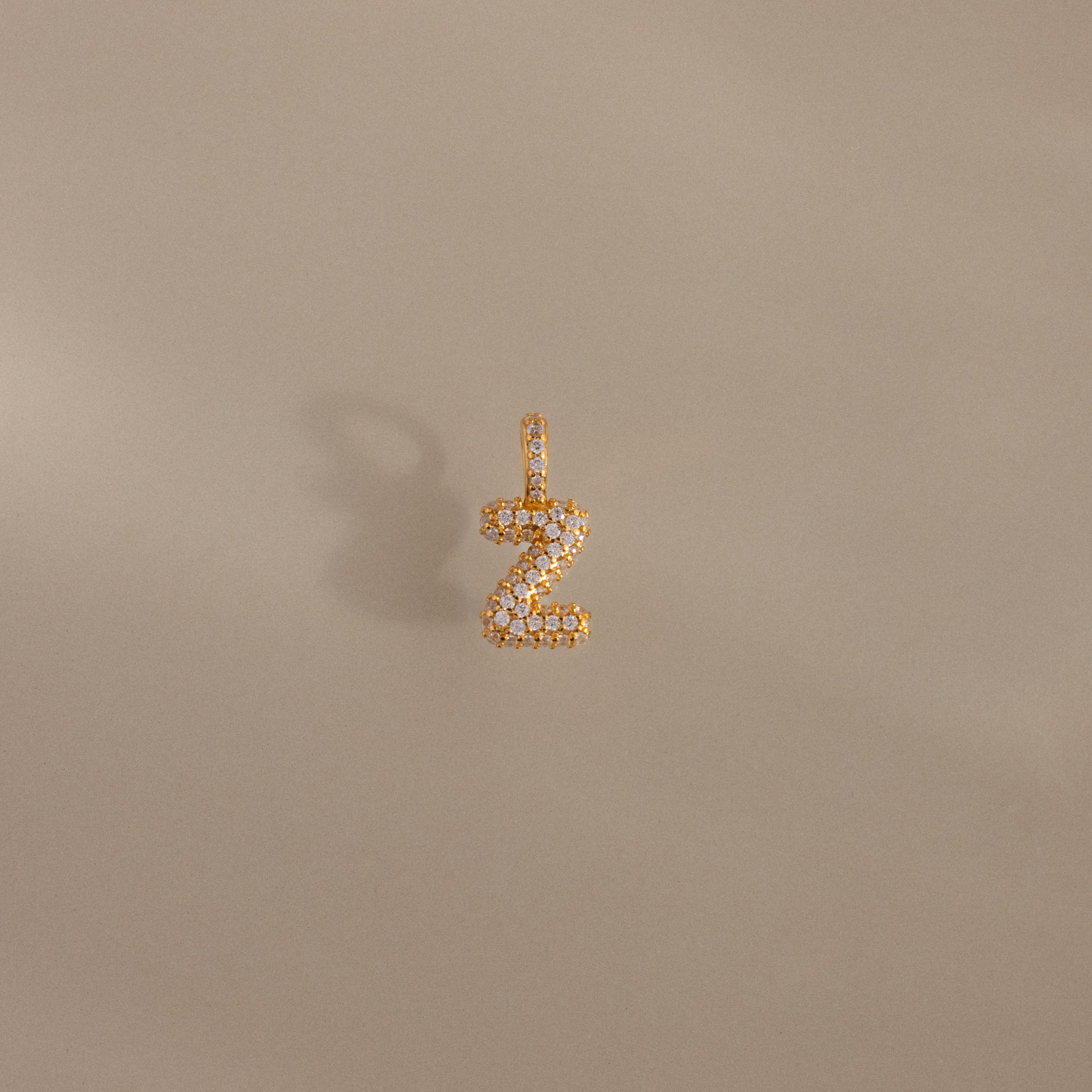 Pave Bubble Letter Charm