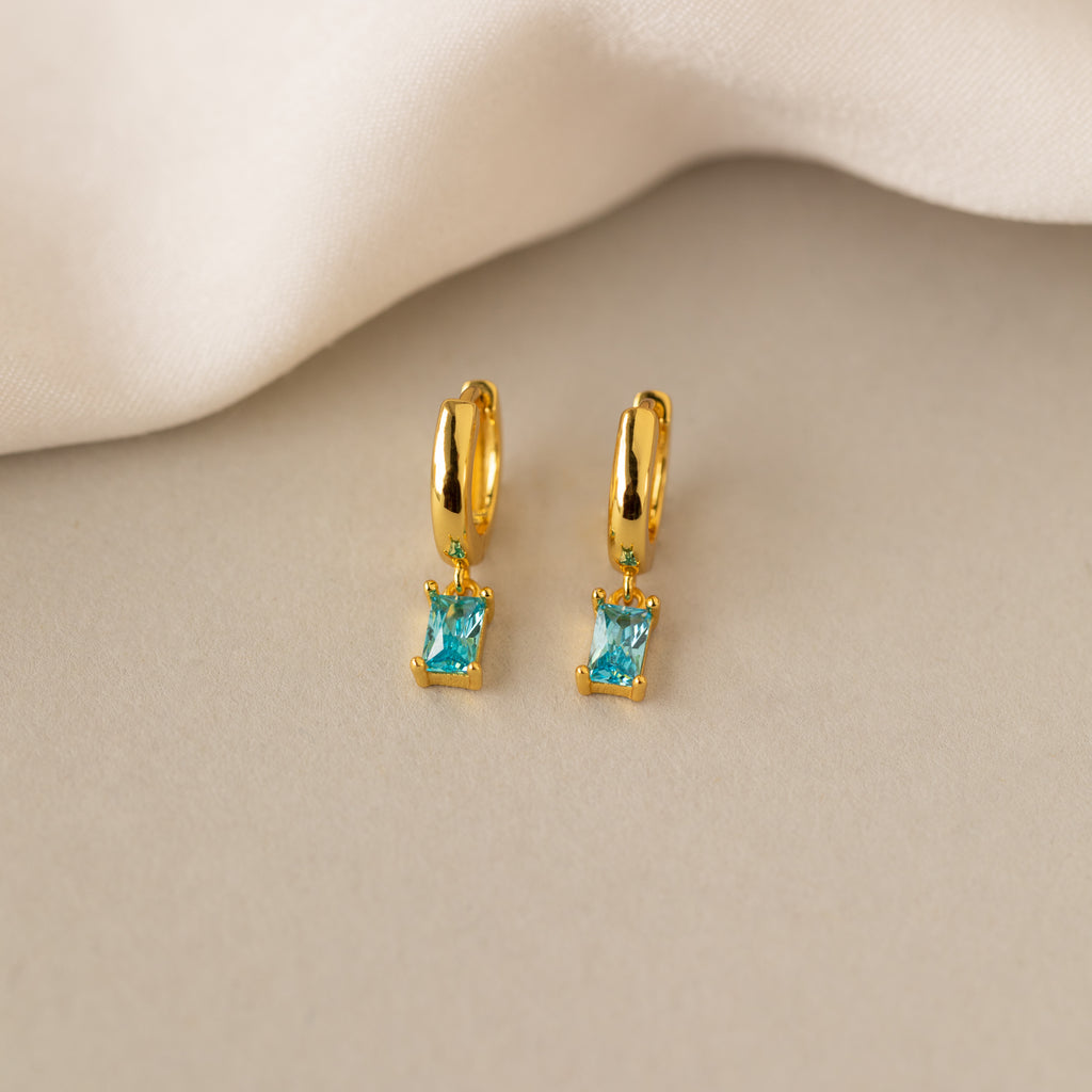 Baguette Blue Zircon Huggies