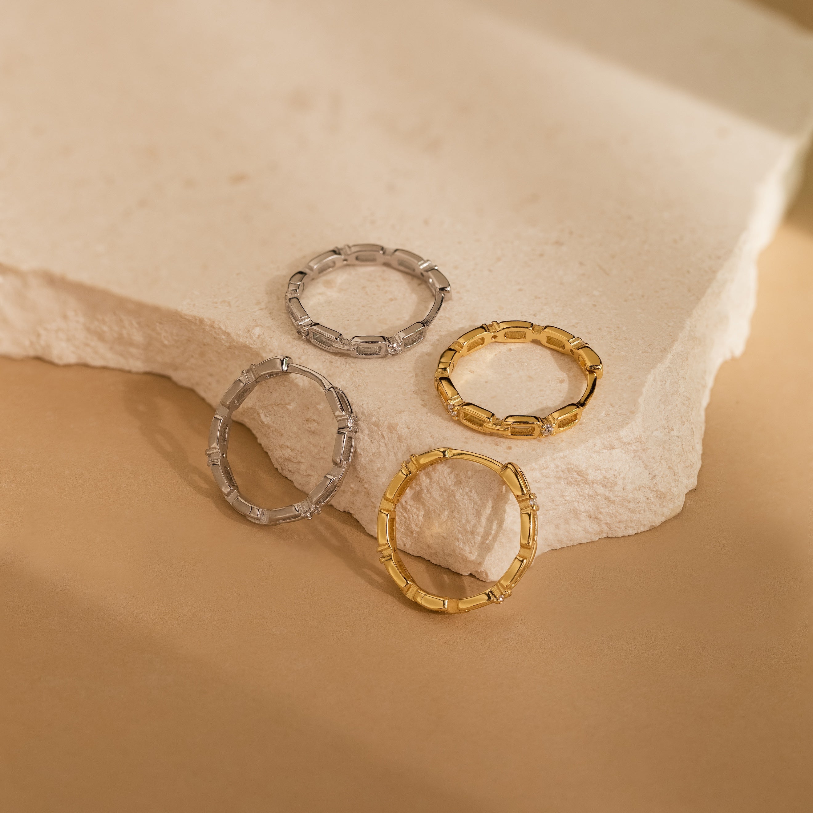 Diamond Link Hoops