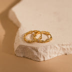 Diamond Link Hoops in 18K Gold